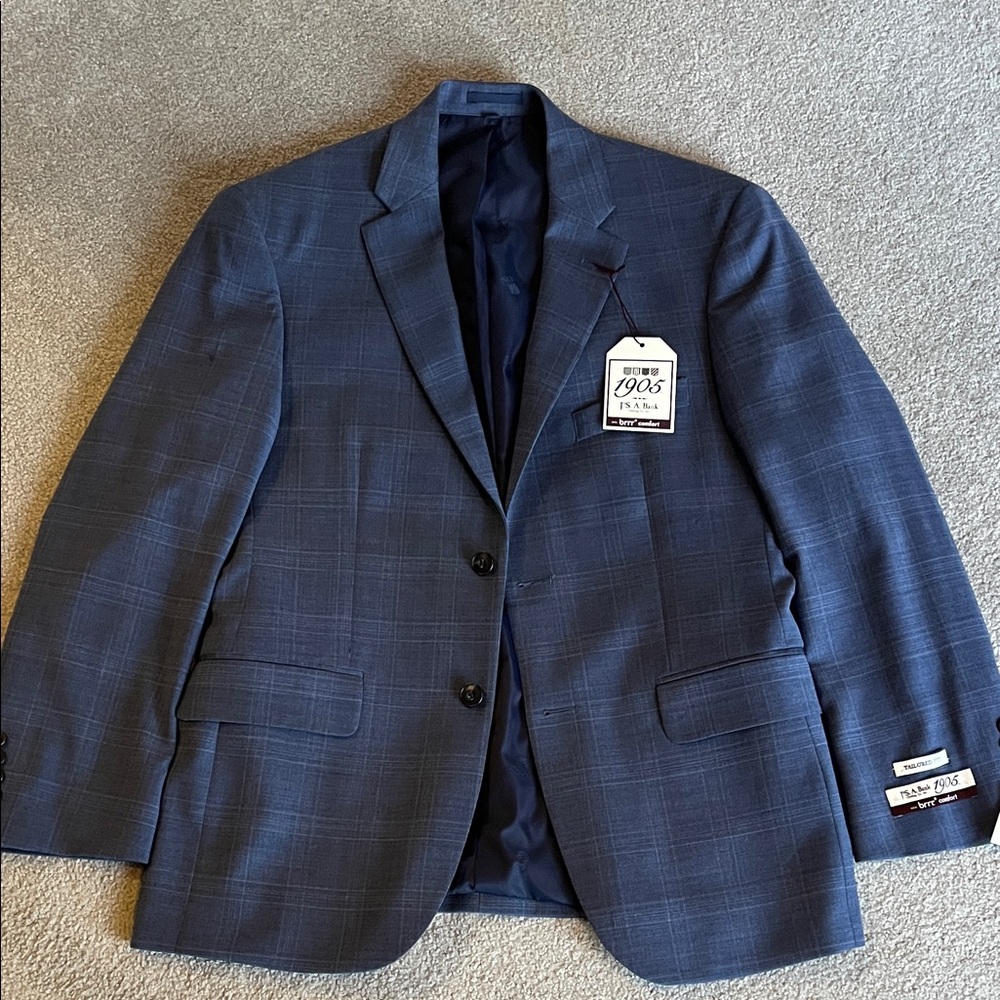 Jos. A. Bank Navy Checkered Suit